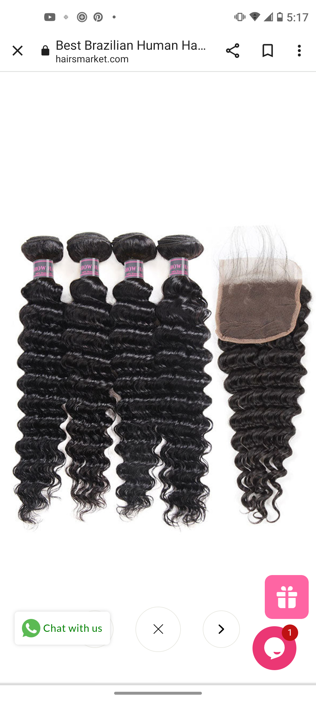Loose Deep Wave Human Hair 4 Bundles With Lace Closure