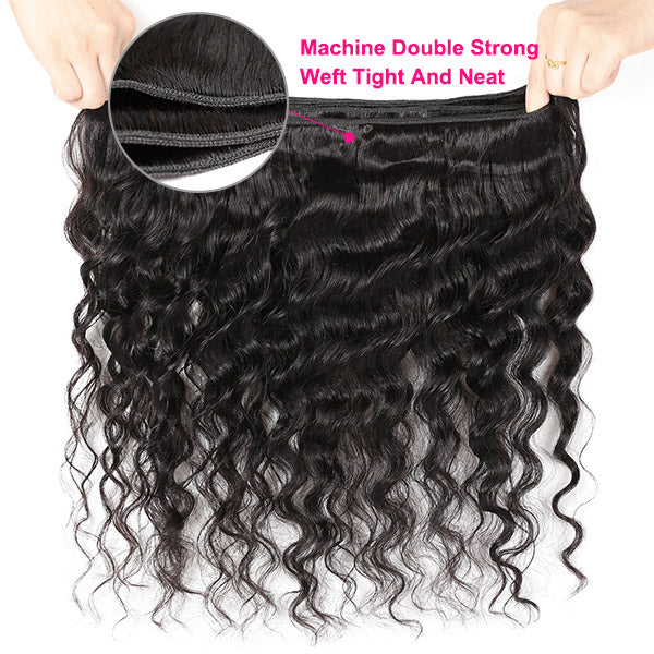 Loose Deep Wave Human Hair 4 Bundles With Lace Closure