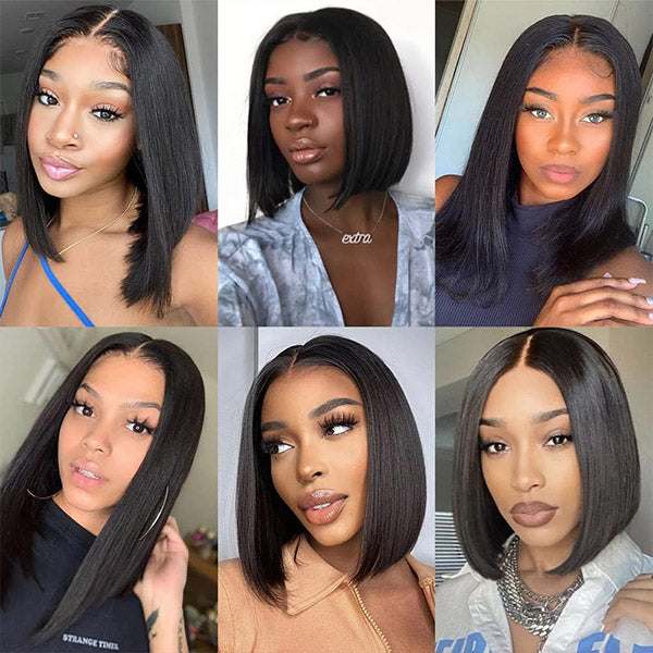 Straight BOB 13*4 Lace Front Wigs 180% Density