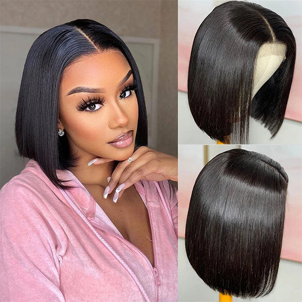 Straight BOB 13*4 Lace Front Wigs 180% Density