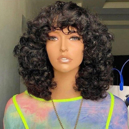 Rose curly human hair wig